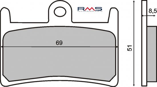 Brzdové destičky RMS organické pro YAMAHA XP 500 T-MAX (ABS) (2008-2011)