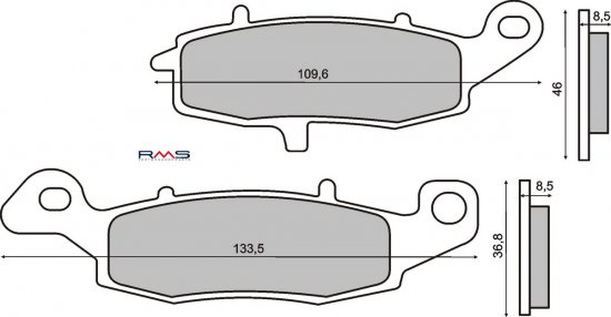 Brzdové destičky RMS organické pro SUZUKI GSF 600 Bandit (S) (2000-2004)