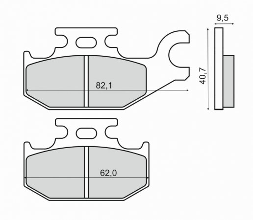 Brzdové destičky RMS organické pro ATV YAMAHA YFM 400 Kodiak 2WD (2000-2001)