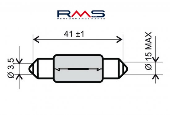 Lamp RMS 246510135 T15x44 6V 18W