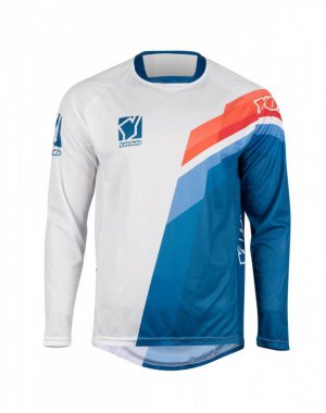 Motokrosový dres YOKO VIILEE white / blue / fire S