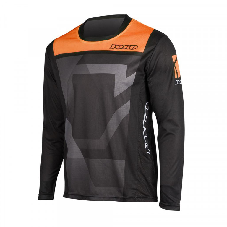 Dětský motokrosový dres YOKO KISA černý / oranžový L