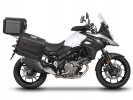 Kompletní sada černých hliníkových kufrů SHAD TERRA BLACK , 37L topcase 36L/36L boční kufry, včetně SHAD SUZUKI DL 650 V-Strom