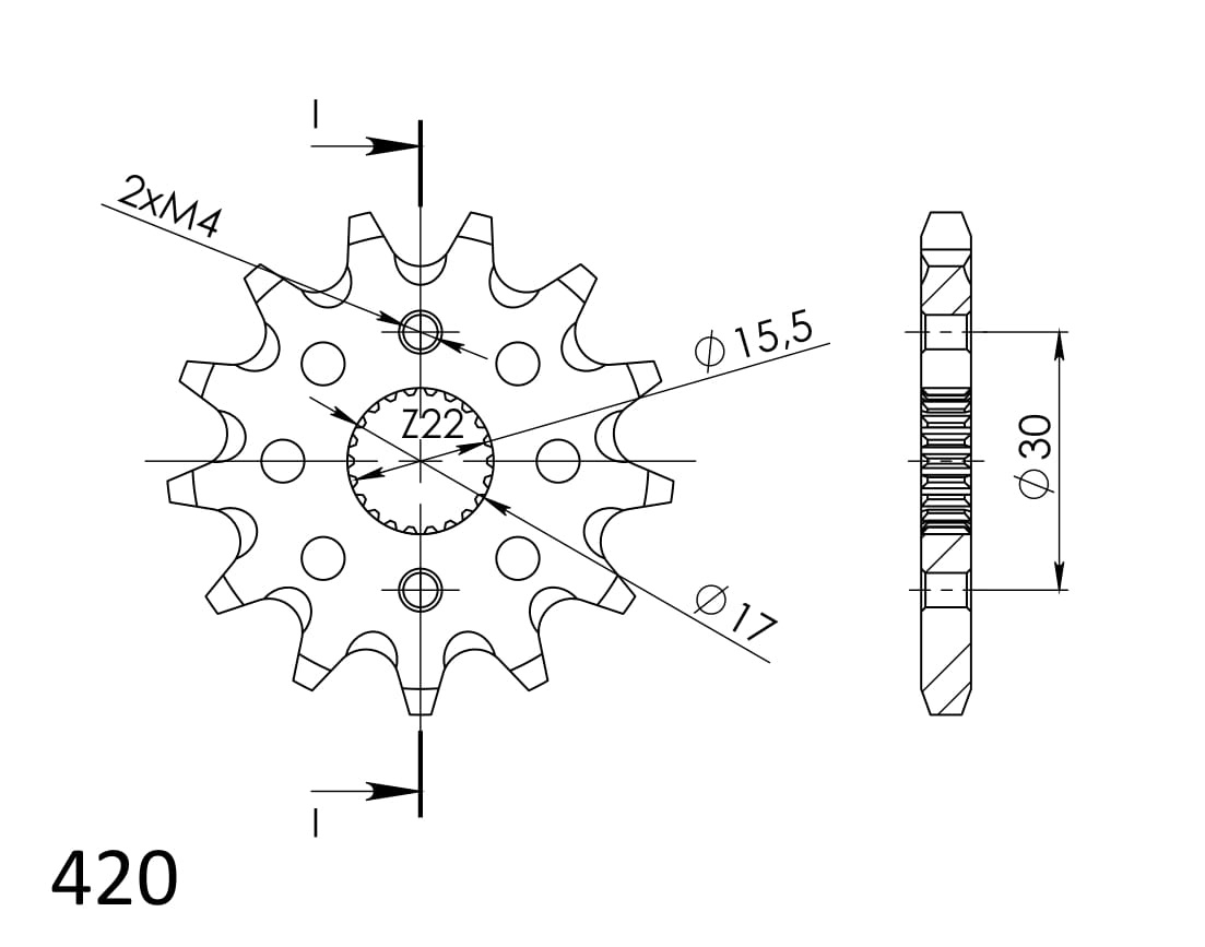 Řetězové kolečko SUPERSPROX CST-1256:13 13 zubů, 420