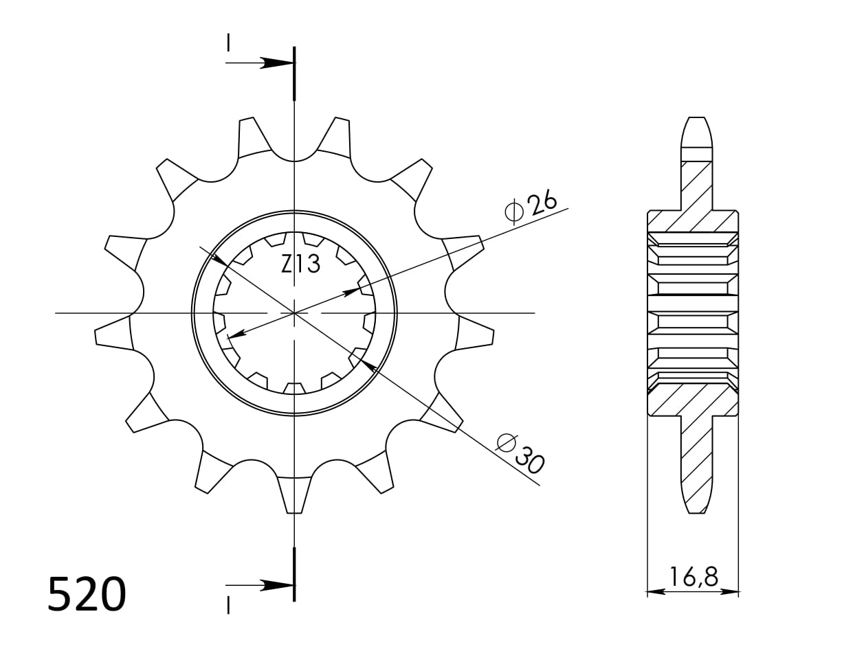 Řetězové kolečko SUPERSPROX CST-1269:13 13 zubů, 520