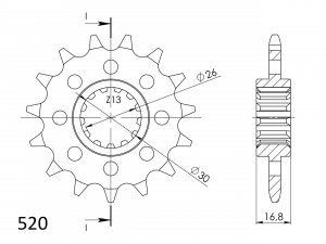 Řetězové kolečko SUPERSPROX CST-1269:15 15 zubů, 520