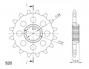 Řetězové kolečko SUPERSPROX CST-1444:16 16 zubů, 520