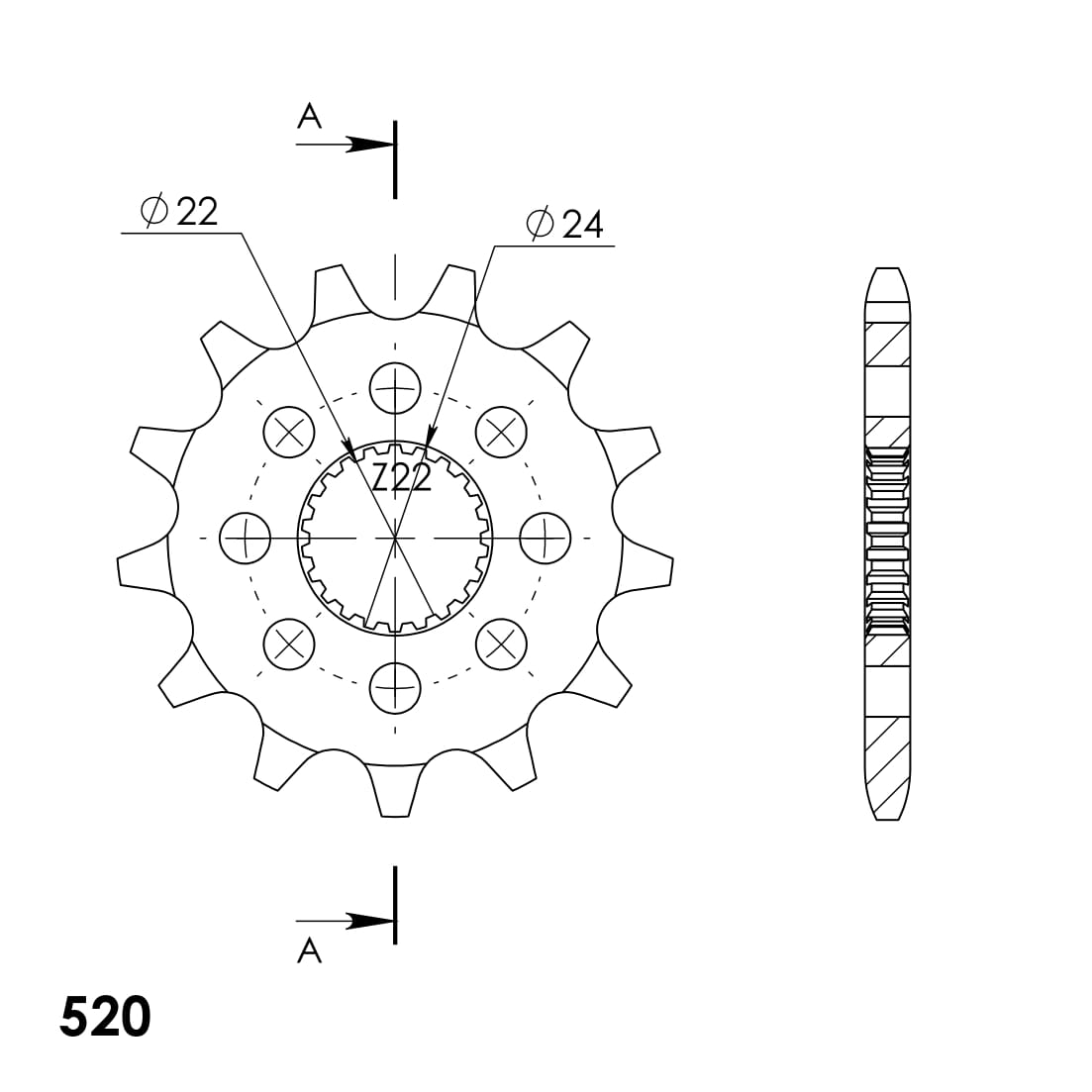 Řetězové kolečko SUPERSPROX CST-394:13 13 zubů, 520