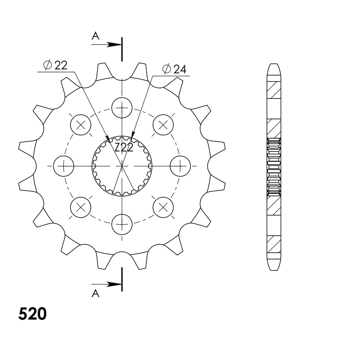 Řetězové kolečko SUPERSPROX CST-394:16 16 zubů, 520