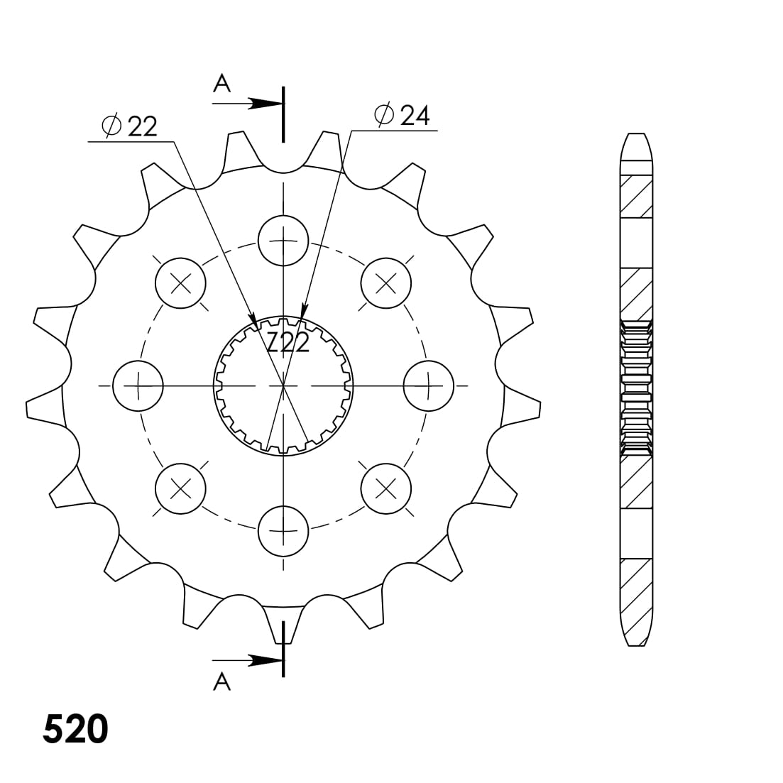 Řetězové kolečko SUPERSPROX CST-394:17 17 zubů, 520