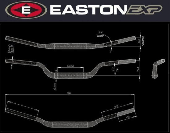 Řídítka EASTON EXP EXP pro YAMAHA WR 250 X (2008-2009)