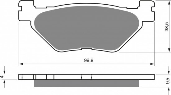 Brzdové destičky GOLDFREN S3 pro YAMAHA XP 500 T-MAX (ABS) (2001-2003)