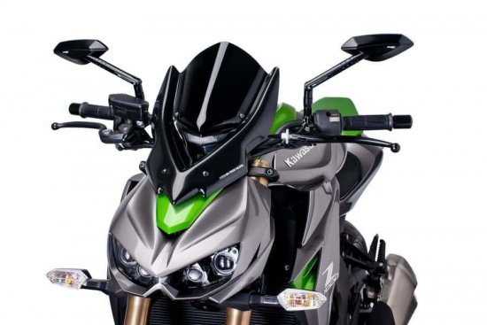 Plexi štít PUIG NEW. GEN TOURING černý pro KAWASAKI Ninja 250 R