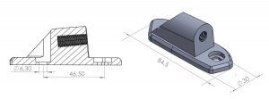 Adaptér na zpětné zrcátko PUIG ADAPTER LEFT SIDE HI-TECH I,II,III,F1,GT C/N černý to fairing