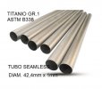 Titan bez svárů Gr.1 TUBE AISI Tig GPR TU.T.6 Broušená nerezová ocel L.100cm D.42.4mm x 1mm