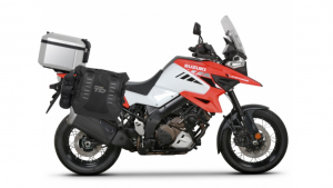 Kompletní sada bočních adventure brašen SHAD TERRA TR40 a hliníkového 48L topcase, včetně montážní s SHAD SUZUKI DL 1000 V-Strom/ DL 1050 V-Strom